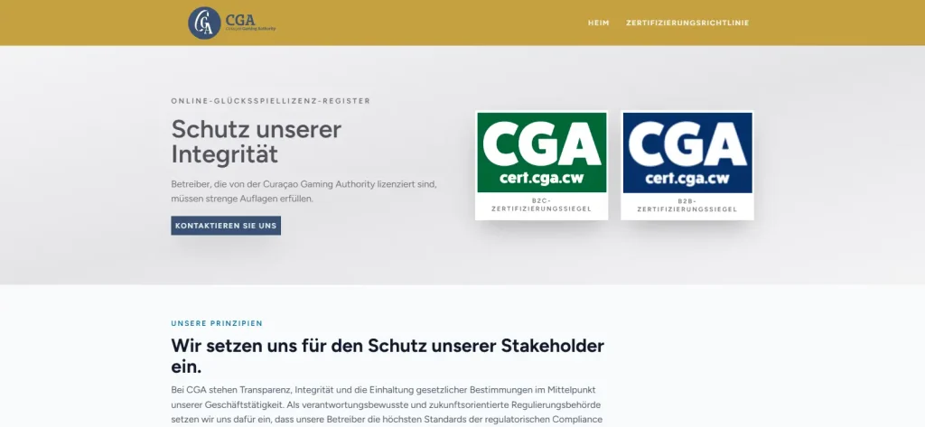 Offizieller Lizenznachweis der Curaçao Gaming Authority für IZZI Casino