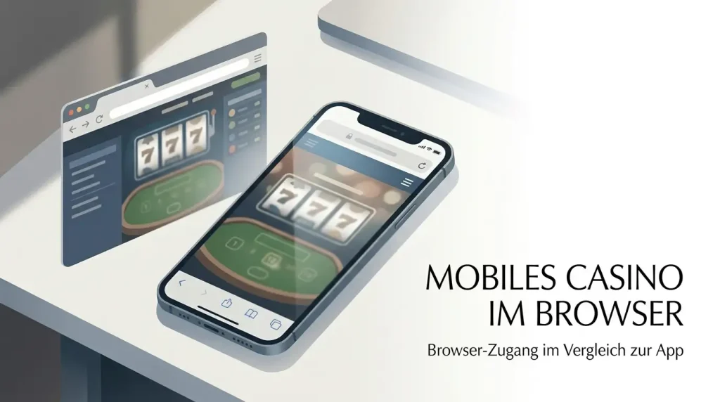 Smartphone mit Casino-Nutzung im mobilen Browser